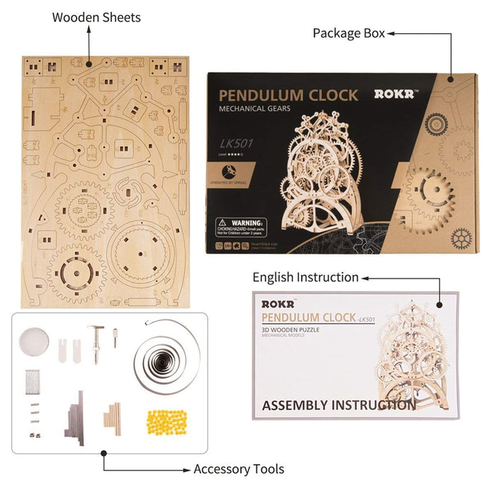 3D Puzzle Pendulum Clock