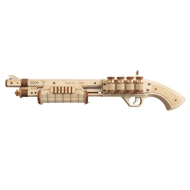 ROKR 3D Wooden Puzzle Rubber Band Shotgun